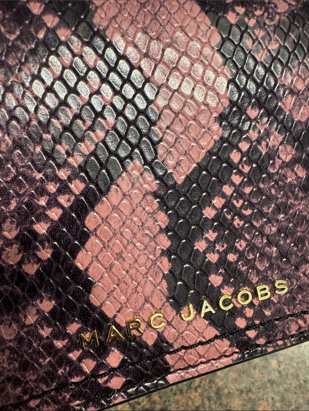 Marc Jacobs Pink and Black Snake-Print Crossbody Bag NWOT - Picture 2 of 6